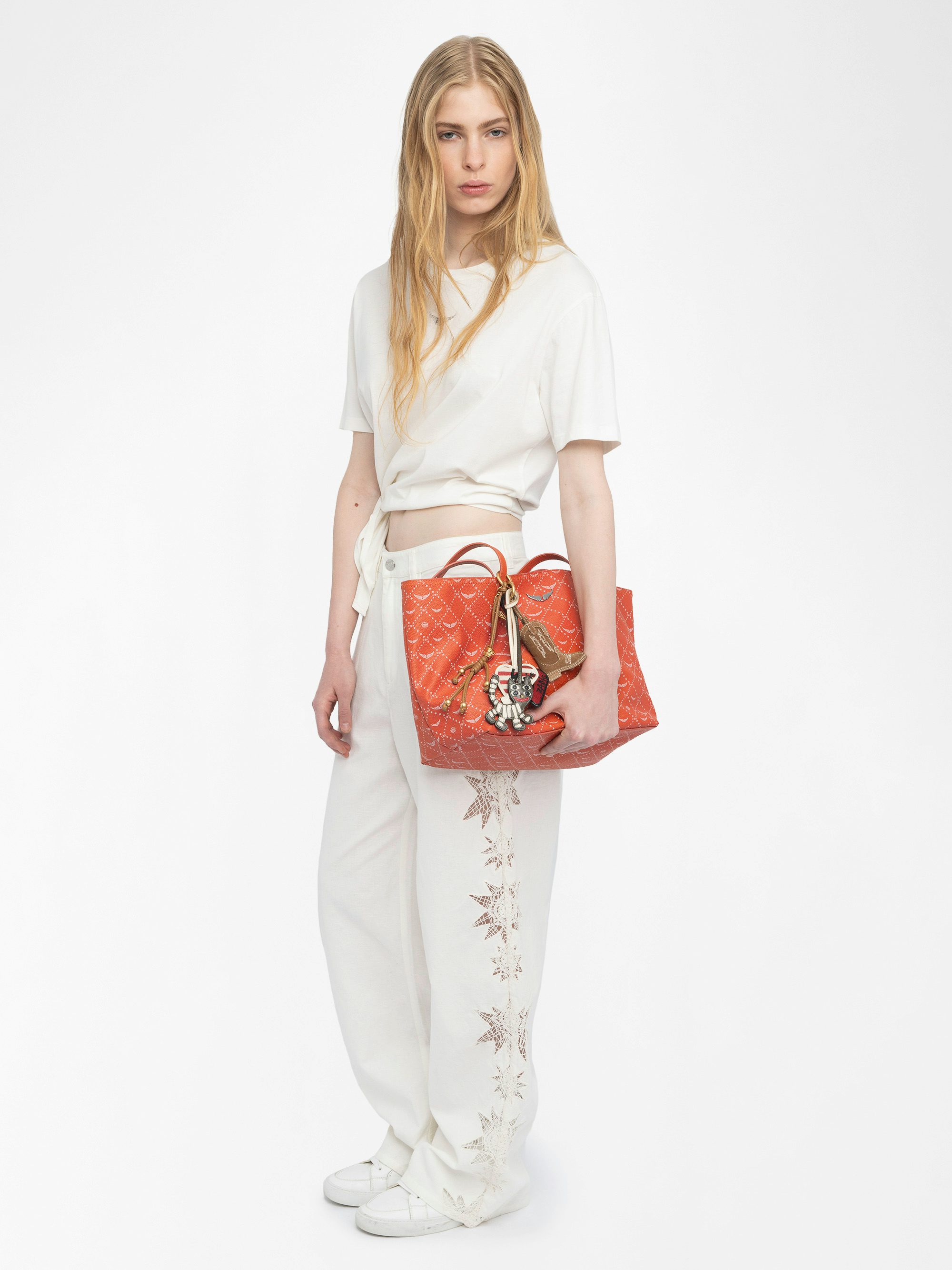 Elfy Pants - Wide-leg pants in cotton and linen with embroidery.